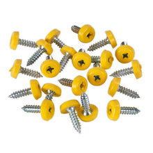 Load image into Gallery viewer, Sealey Numberplate Screw Plastic Enclosed Head 4.8 x 18mm Yellow - Pack of 50
