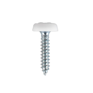 Sealey Numberplate Screw Plastic Enclosed Head 4.8 x 24mm White - Pack of 50