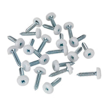 Load image into Gallery viewer, Sealey Numberplate Screw Plastic Enclosed Head 4.8 x 24mm White - Pack of 50
