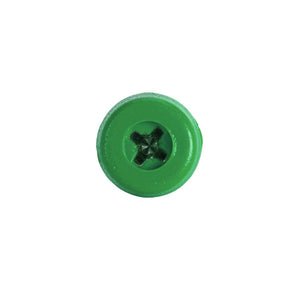 Sealey Numberplate Screw Plastic Enclosed Head 4.8 x 18mm Green - Pack of 50