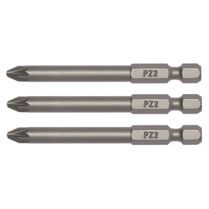 Teng Bit PZ2 70mm Long 1/4" Hex Drive 3pcs