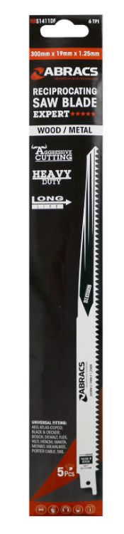 Abracs Wood/Metal Reciprocating Saw Blade 300mm x 19mm x 1.25mm