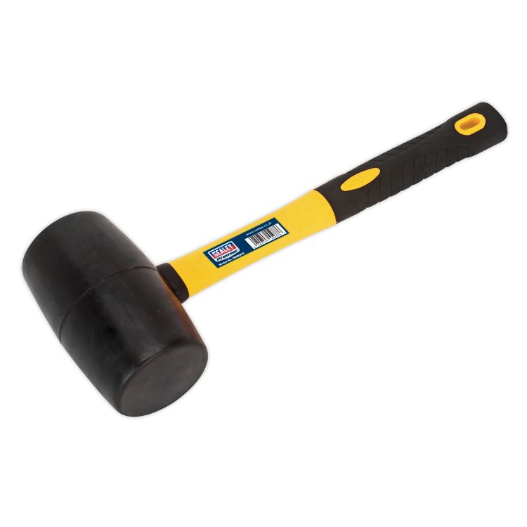 Sealey Black Rubber Mallet 2lb - Fibreglass Shaft (Premier)