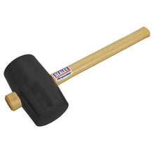 Load image into Gallery viewer, Sealey Black Rubber Mallet 2.5lb - Wooden Shaft (Premier)
