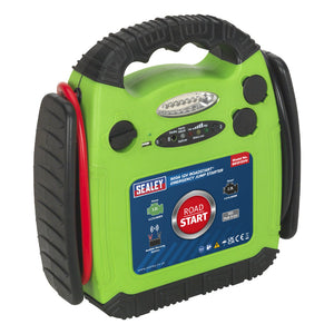 Sealey RoadStart Emergency Jump Starter 12V 900 Peak Amps - Hi-Vis Green