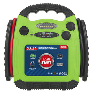 Sealey RoadStart Emergency Jump Starter 12V 900 Peak Amps - Hi-Vis Green