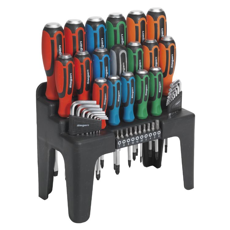 Sealey Hammer-Thru Screwdriver, Hex Key & Bit Set 44pc (Siegen)