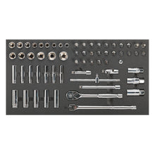 Load image into Gallery viewer, Sealey Tool Tray, Socket Set 62pc 3/8&quot; Sq Drive Metric (Siegen)
