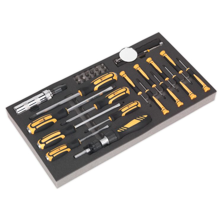 Sealey Tool Tray, Screwdriver Set 36pc (Siegen)