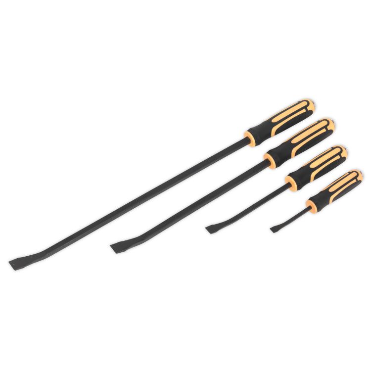 Sealey Angled Pry Bar Set, Hammer Cap Heavy-Duty 4pc (Siegen)