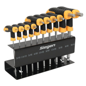 Sealey Ball-End Hex Key Set 10pc T-Handle Metric (Siegen)