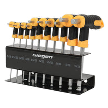 Load image into Gallery viewer, Sealey Ball-End Hex Key Set 10pc T-Handle Metric (Siegen)
