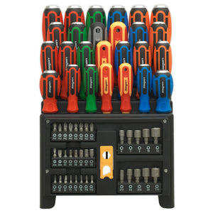 Sealey Hammer-Thru Screwdriver, Bit & Nut Driver Set 61pc (Siegen)