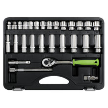 Load image into Gallery viewer, Sealey Socket Set 28pc 3/8&quot; Sq Drive 6pt WallDrive Metric (Siegen)
