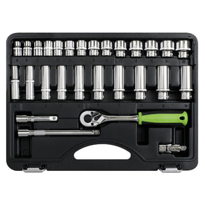 Sealey Socket Set 28pc 3/8" Sq Drive 6pt WallDrive Metric (Siegen)