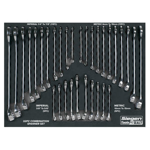 Sealey Combination Spanner Set 32pc - Metric/Imperial (Siegen)