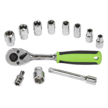 Load image into Gallery viewer, Sealey Socket Set 12pc 1/4&quot; Sq Drive WallDrive Metric (Siegen)
