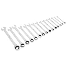 Load image into Gallery viewer, Sealey Combination Ratchet Spanner Set 15pc Metric (Siegen)
