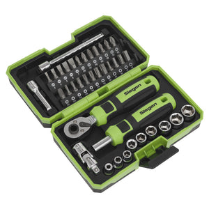 Sealey Socket & Bit Set 38pc 1/4" Sq Drive (Siegen)