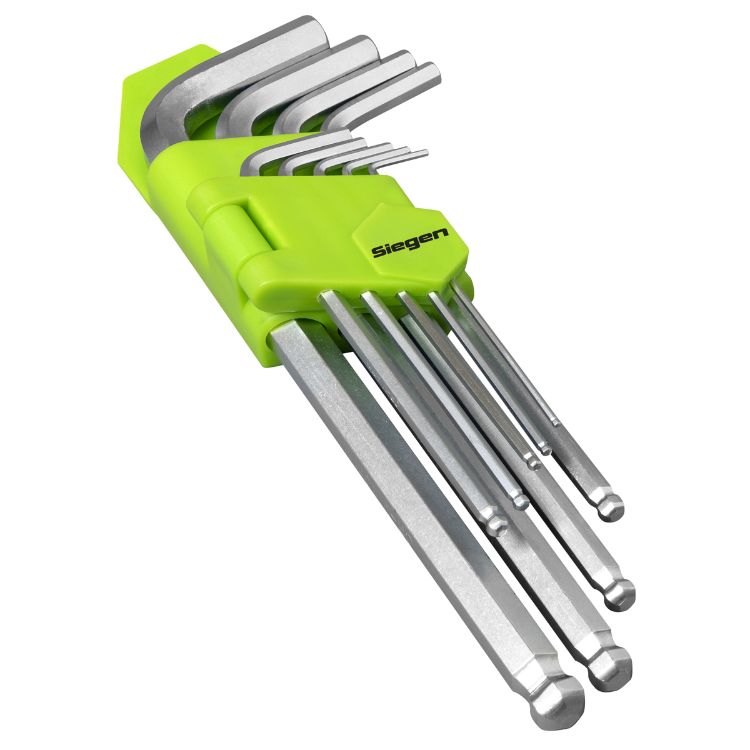 Sealey Hex Key Set Long Ball-End 9pc - Imperial