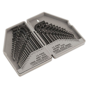 Sealey Hex Key Set 30pc Long/Short-Arm - Metric/Imperial (Siegen)