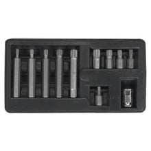 Load image into Gallery viewer, Sealey Spline Bit &amp; Holder Set 11pc - 3/8&quot; Sq Drive (Siegen)
