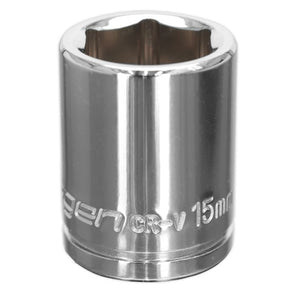 Sealey WallDrive Socket 15mm 3/8" Sq Drive - (Siegen) - 6pt