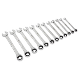 Sealey Ratchet Combination Spanner Set 12pc Metric (Siegen)