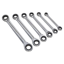 Load image into Gallery viewer, Sealey Double End Ratchet Ring Spanner Set 6pc Metric (Siegen)
