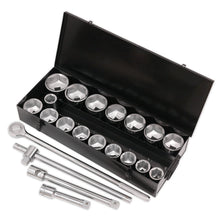 Load image into Gallery viewer, Sealey Socket Set 21pc 1&quot; Sq Drive 6pt WallDrive Metric (Siegen)
