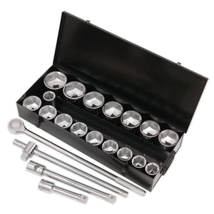 Sealey Socket Set 21pc 1" Sq Drive 6pt WallDrive Metric (Siegen)