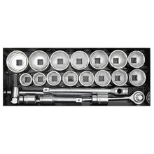 Load image into Gallery viewer, Sealey Socket Set 21pc 1&quot; Sq Drive 6pt WallDrive Metric (Siegen)
