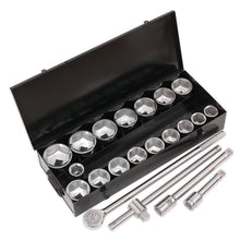 Load image into Gallery viewer, Sealey Socket Set 21pc 1&quot; Sq Drive 6pt WallDrive Metric (Siegen)
