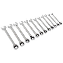 Load image into Gallery viewer, Sealey Reversible Ratchet Combination Spanner Set 12pc Metric (Siegen)
