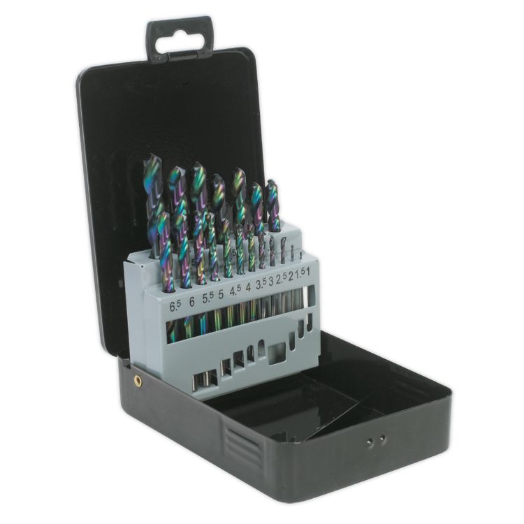 Sealey HSS Drill Bit Set 19pc Edge Ground - Metric DIN 338