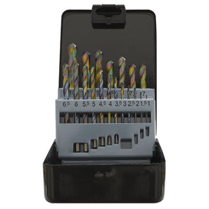 Sealey HSS Drill Bit Set 19pc Edge Ground - Metric DIN 338