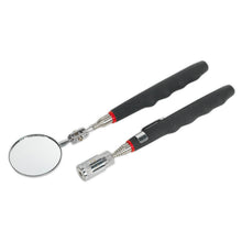 Load image into Gallery viewer, Sealey Telescopic Magnetic LED Pick-Up Tool &amp; Inspection Mirror Set 2pc (Siegen)
