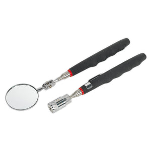 Sealey Telescopic Magnetic LED Pick-Up Tool & Inspection Mirror Set 2pc (Siegen)