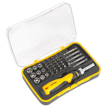 Load image into Gallery viewer, Sealey Socket &amp; Bit Set 45pc Ratchet Screwdriver (Siegen)
