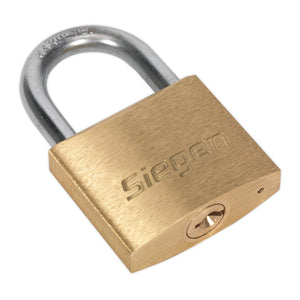 Sealey Brass Body Padlock 40mm - Brass Cylinder