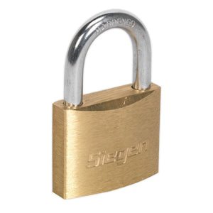 Sealey Brass Body Padlock 40mm - Brass Cylinder