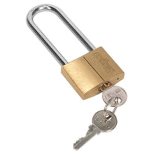 Load image into Gallery viewer, Sealey Brass Body Padlock 40mm - Brass Cylinder, Long Shackle
