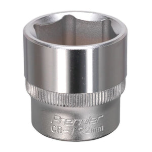 Sealey WallDrive Socket 22mm 3/8" Sq Drive - (Premier) - 6pt