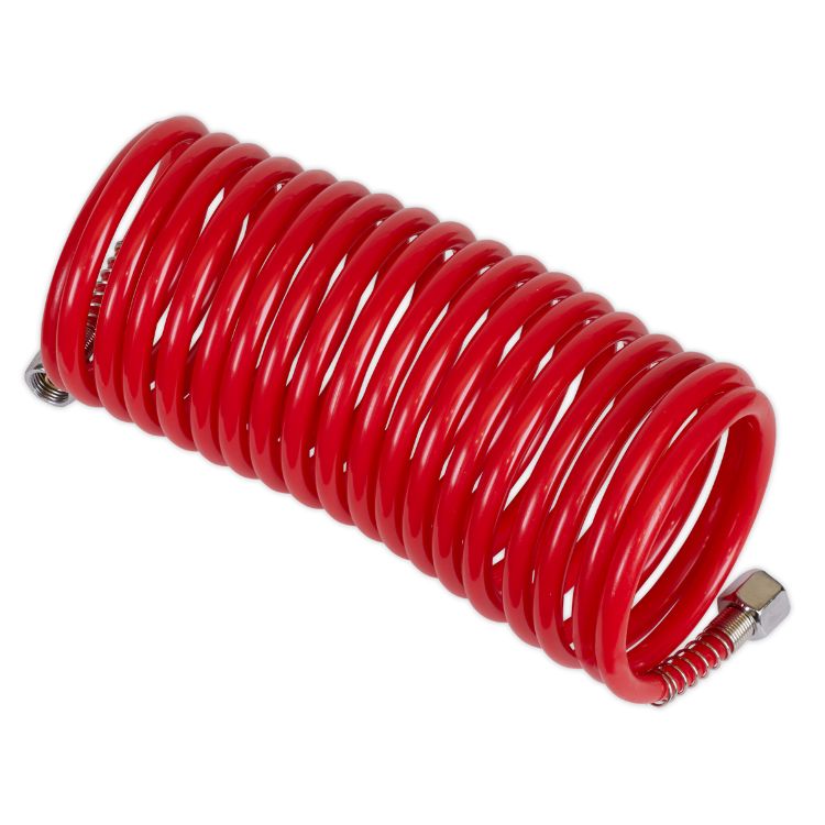 Sealey PE Coiled Air Hose 5M x 5mm, 1/4