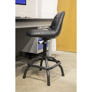 Sealey Workshop Stool Pneumatic, Adjustable Height Swivel Seat & Back Rest (660-800mm)