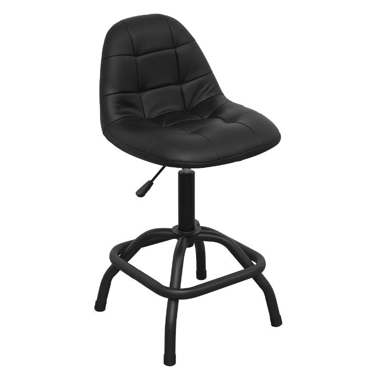 Sealey Workshop Stool Pneumatic, Adjustable Height Swivel Seat & Back Rest (660-800mm)