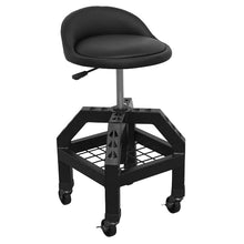 Load image into Gallery viewer, Sealey Creeper Stool Pneumatic, Adjustable Height Swivel Seat &amp; Back Rest (570-710mm)
