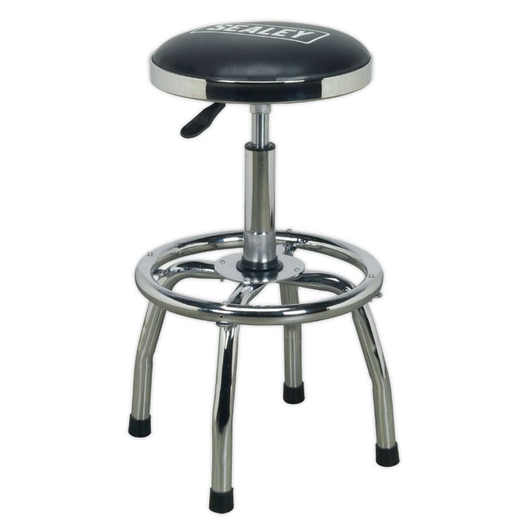 Sealey Workshop Stool Heavy-Duty Pneumatic, Adjustable Height Swivel Seat