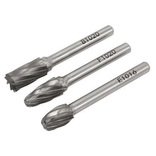 Load image into Gallery viewer, Sealey Tungsten Carbide Rotary Burr Set 3pc Ripper/Coarse
