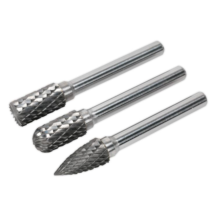 Sealey Tungsten Carbide Rotary Burr Set 3pc